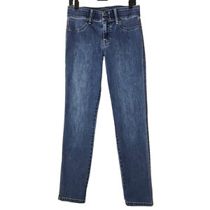 Maxstudio Indigo ~Woman Size 10~ Blue Denim High Rise Skinny Jeans Stretch.